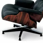 Kolltuk i kthyeshëm i mbuluar me lëkurë me mbështetëse për këmbë Prodhuar në Itali - Maestrale Viadurini