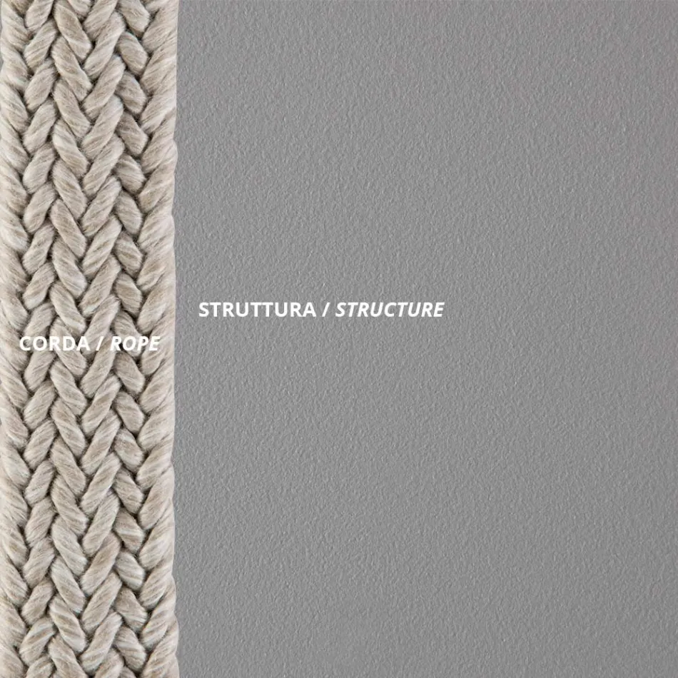 Kolltukë Kopshti e stivueshme prej çeliku dhe litar Prodhuar në Itali 2 Copë - Ragnar Viadurini