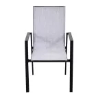 Karrige kopshti e stivueshme në tekstile dhe alumin - Foglio Viadurini