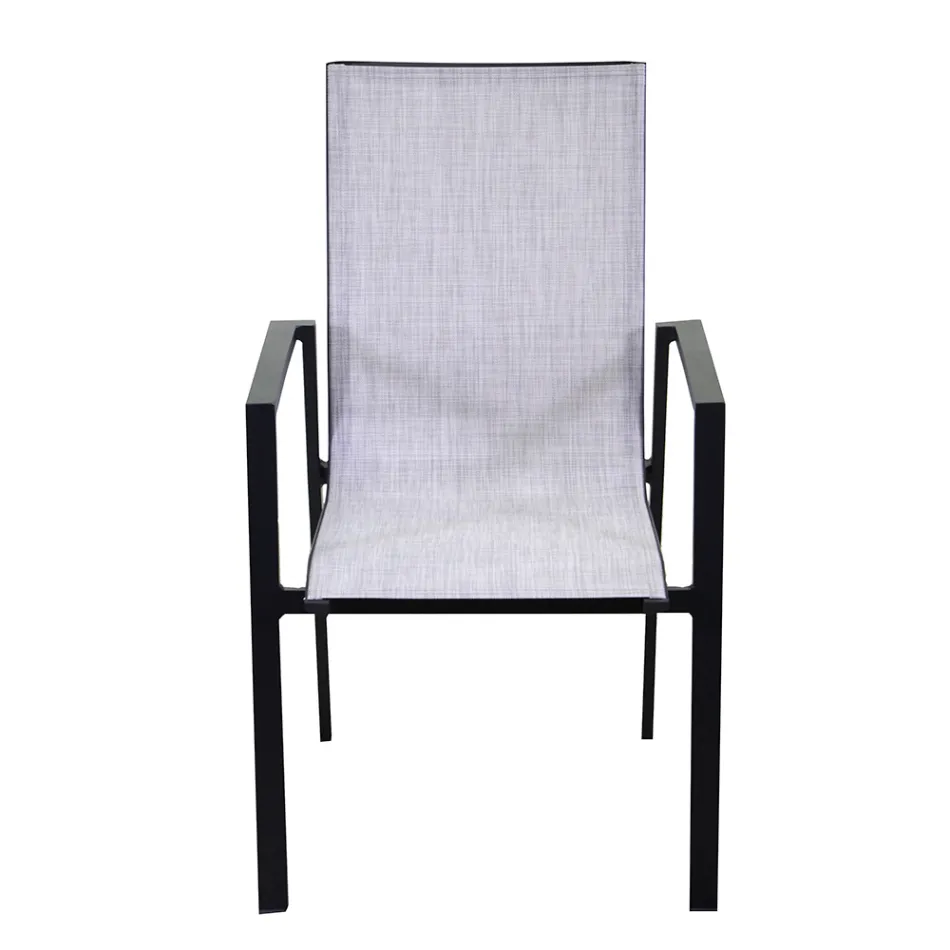 Karrige kopshti e stivueshme në tekstile dhe alumin - Foglio Viadurini