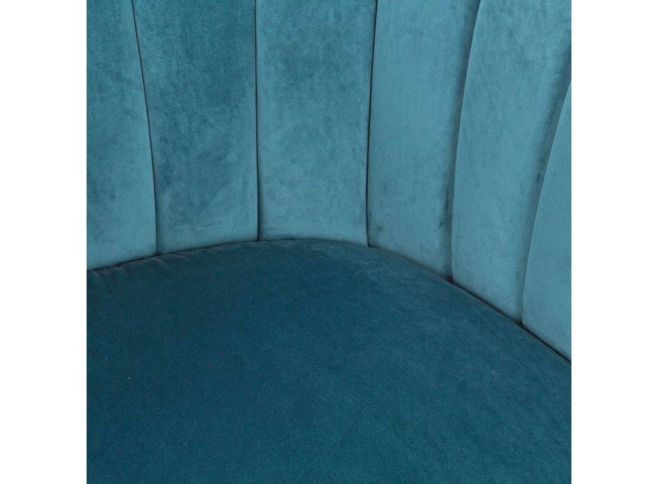 Kolltukë në Dizajn Skandinav prej çeliku dhe gri ose blu kadife - Hilary Viadurini