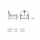 Kolltuk në hirin e njomur me të zezë me tapiceri pambuku Prodhuar në Itali - Peleo Viadurini