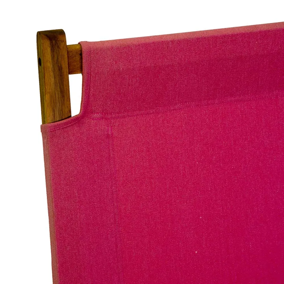 Kolltukë me pëlhurë me përzierje druri akacie dhe pambuku/poliesteri - Bottega Viadurini