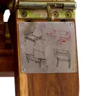 Kolltukë me pëlhurë me përzierje druri akacie dhe pambuku/poliesteri - Bottega Viadurini