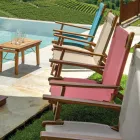 Kolltukë me pëlhurë me përzierje druri akacie dhe pambuku/poliesteri - Bottega Viadurini