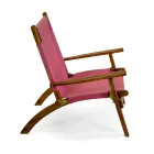 Kolltukë me pëlhurë me përzierje druri akacie dhe pambuku/poliesteri - Bottega Viadurini