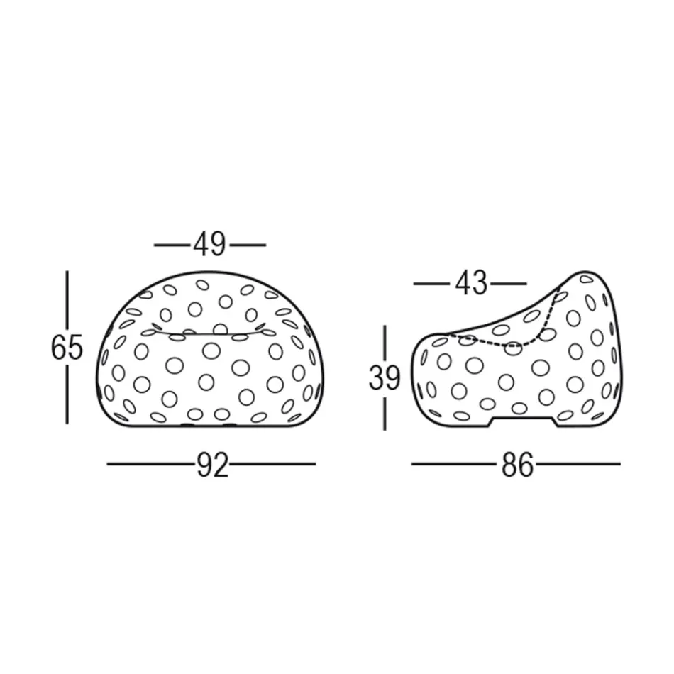 Kolltuk i jashtëm i ndritshëm në polietileni të bardhë të prodhuar në Itali - Asso Viadurini