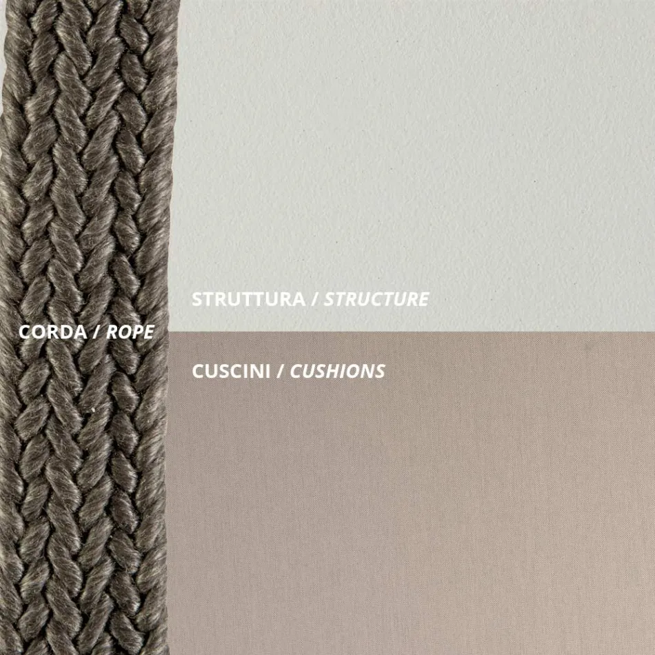 Kolltukë në natyrë me madhësi çeliku dhe jastëkë të përfshirë Made in Italy - Bronn Viadurini