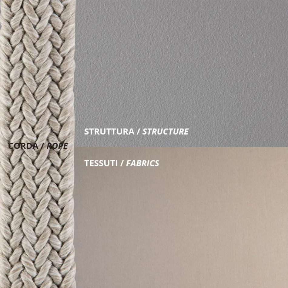 Kolltukë në natyrë nga çeliku dhe litar i galvanizuar me jastëkë Prodhuar në Itali - Helga Viadurini