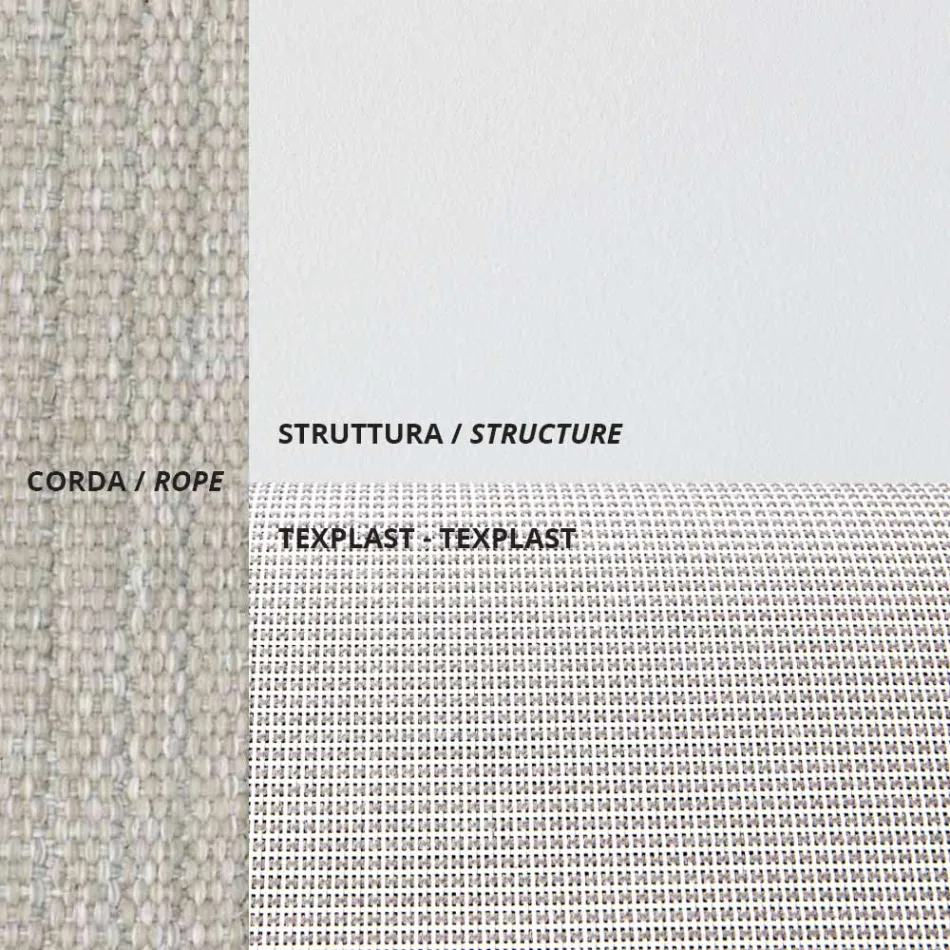 Kolltukë e palosshme e jashtme në litar alumini dhe texplast Prodhuar në Itali - Ubbe Viadurini