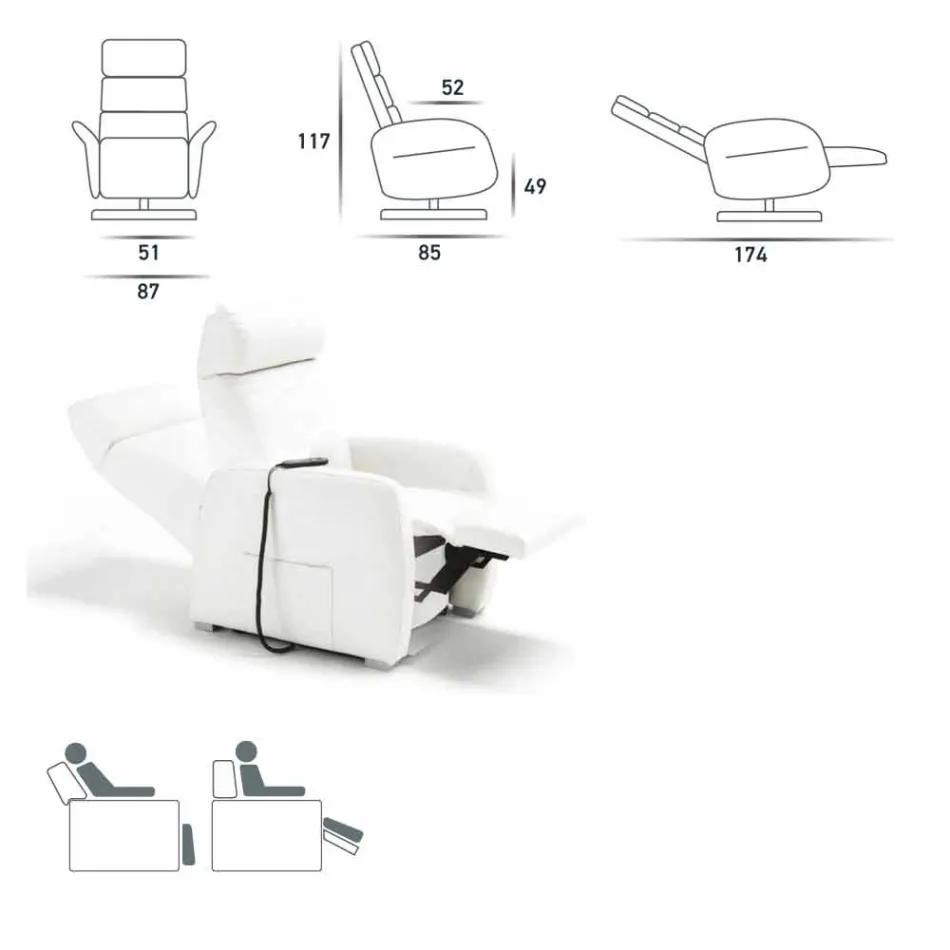 Kolltuk kthyes Bluma me tapiceri pëlhure / lëkure / lëkure faux Viadurini