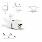 Kolltuk rrotullues Gemma me tapiceri pëlhure / lëkure / lëkure faux Viadurini