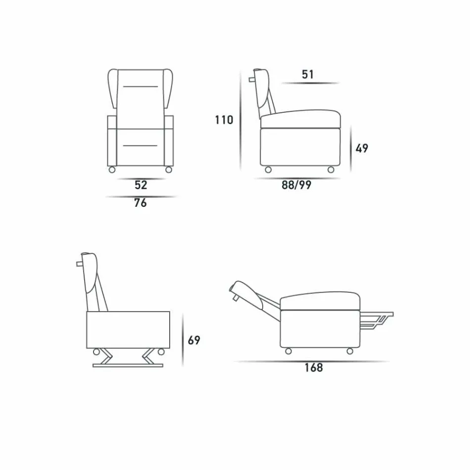 Kolltuk ortopedik relaksues 4 motorë prodhuar në Itali Giglio, dizajn modern Viadurini