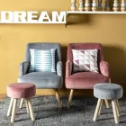 Kolltuku i dhomës së ndenjes me dizajn skandinav me efekt druri dhe kadife - Cinzio Viadurini