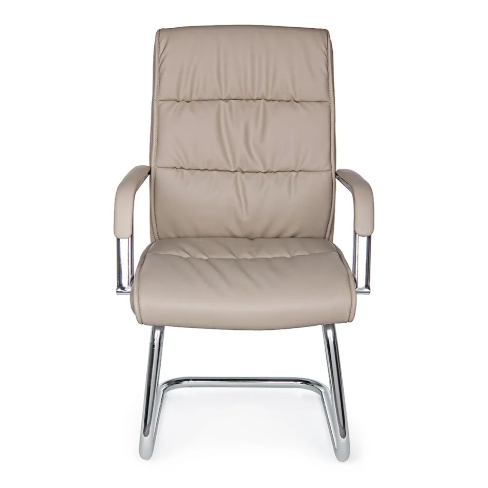 Karrige zyre me sajë çeliku dhe eko-lëkurë me mbështetëse krahu 2 copë - Monaldo Viadurini