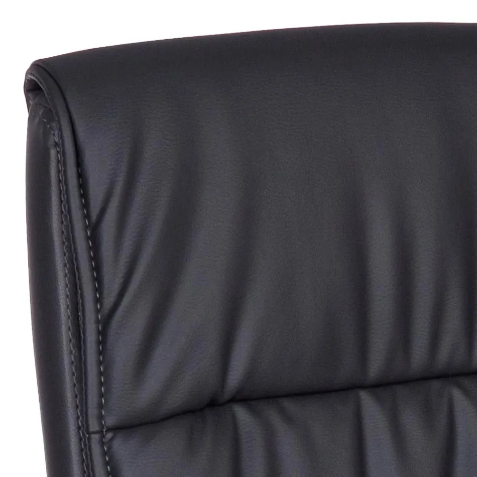 Karrige zyre me sajë çeliku dhe eko-lëkurë me mbështetëse krahu 2 copë - Monaldo Viadurini