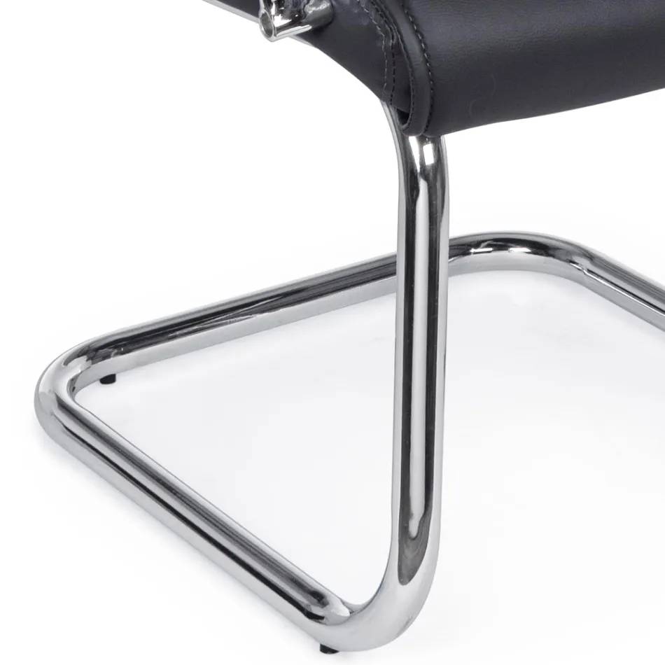 Karrige zyre me sajë çeliku dhe eko-lëkurë me mbështetëse krahu 2 copë - Monaldo Viadurini