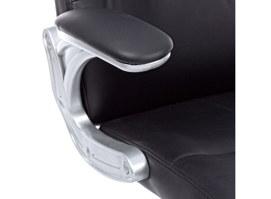 Karrige ergonomike zyre çeliku dhe lëkure e zezë ose kafe - Matilda Viadurini