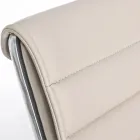 Kolltukë ergonomike zyre me krahë çeliku dhe lëkure imituese - Mantica Viadurini