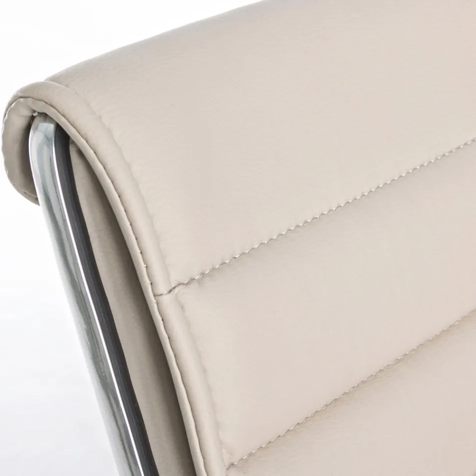 Kolltukë ergonomike zyre me krahë çeliku dhe lëkure imituese - Mantica Viadurini