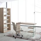 Kolltukë ergonomike zyre me krahë çeliku dhe lëkure imituese - Mantica Viadurini