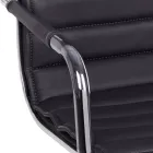 Kolltukë ergonomike zyre me krahë çeliku dhe lëkure imituese - Mantica Viadurini