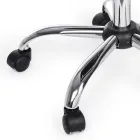 Kolltukë ergonomike zyre me krahë çeliku dhe lëkure imituese - Mantica Viadurini