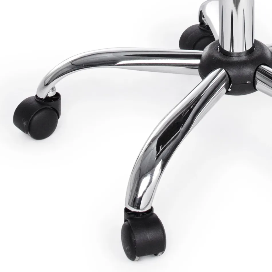 Kolltukë ergonomike zyre me krahë çeliku dhe lëkure imituese - Mantica Viadurini