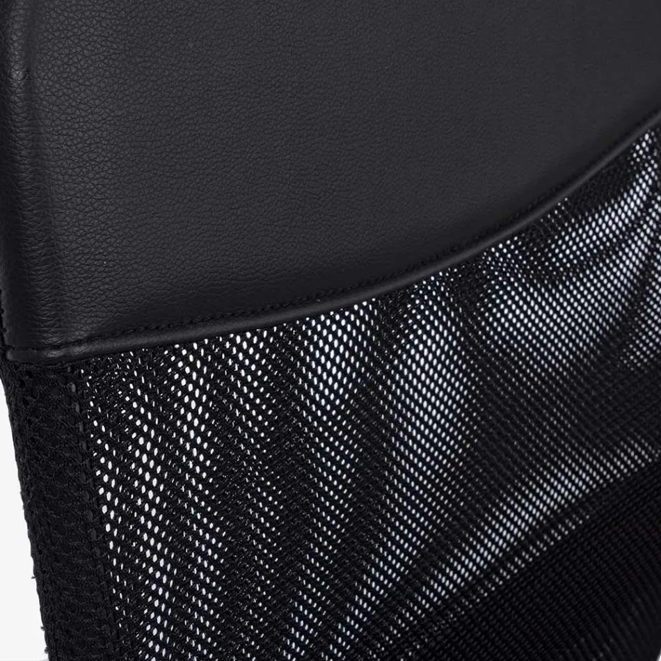 Karrige zyre rrotulluese prej çeliku dhe rrjetë poliestër me mbështetëse krahu - Amuni Viadurini