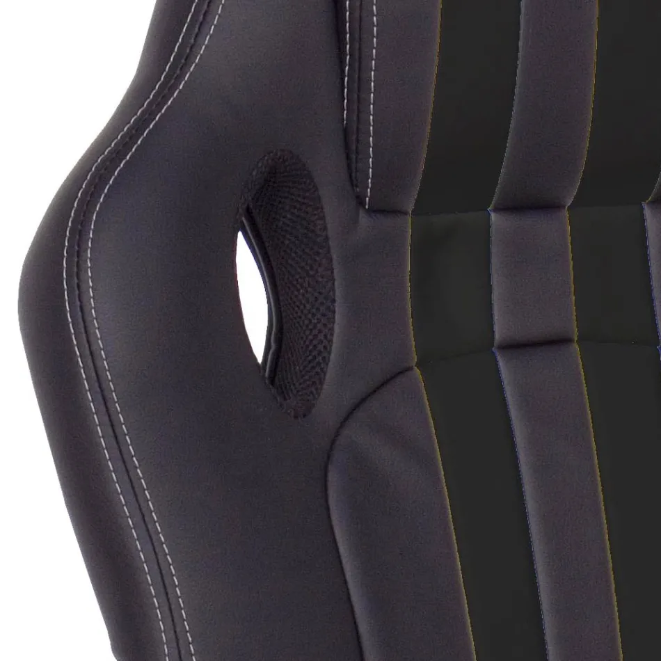 Kolltukë zyre e rrotullueshme e shtrirë në 2 ngjyra lëkure eko dhe najlon - Saronno Viadurini