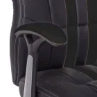 Kolltukë zyre e rrotullueshme e shtrirë në 2 ngjyra lëkure eko dhe najlon - Saronno Viadurini