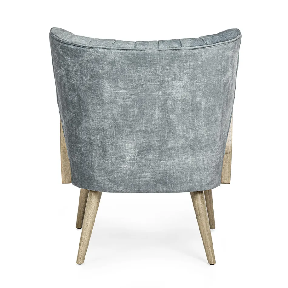 Kolltukë Vintage Dru me Mbështetëse krahësh prej bastun prej palme kacavjerrëse dhe poliestër - Ludovica Viadurini