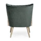 Kolltukë Vintage Dru me Mbështetëse krahësh prej bastun prej palme kacavjerrëse dhe poliestër - Ludovica Viadurini