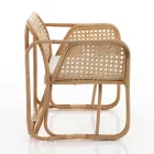 Kolltukë me bastun prej palme kacavjerrëse të jashtme dhe të brendshme dhe jastëkë prej pëlhure Saia - Voir Viadurini