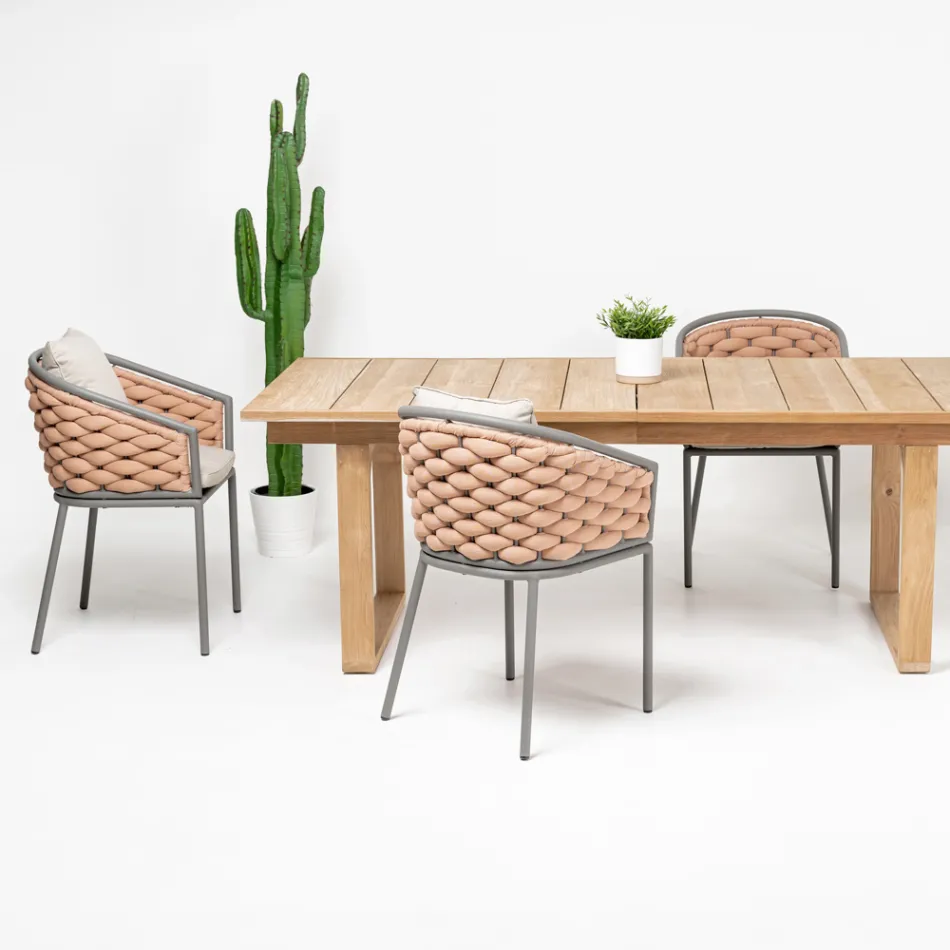 Kolltukë e jashtme prej alumini dhe pëlhurë Olefil e punuar me dorë - Reda Viadurini