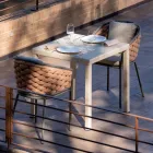 Kolltukë e jashtme prej alumini dhe pëlhurë Olefil e punuar me dorë - Reda Viadurini