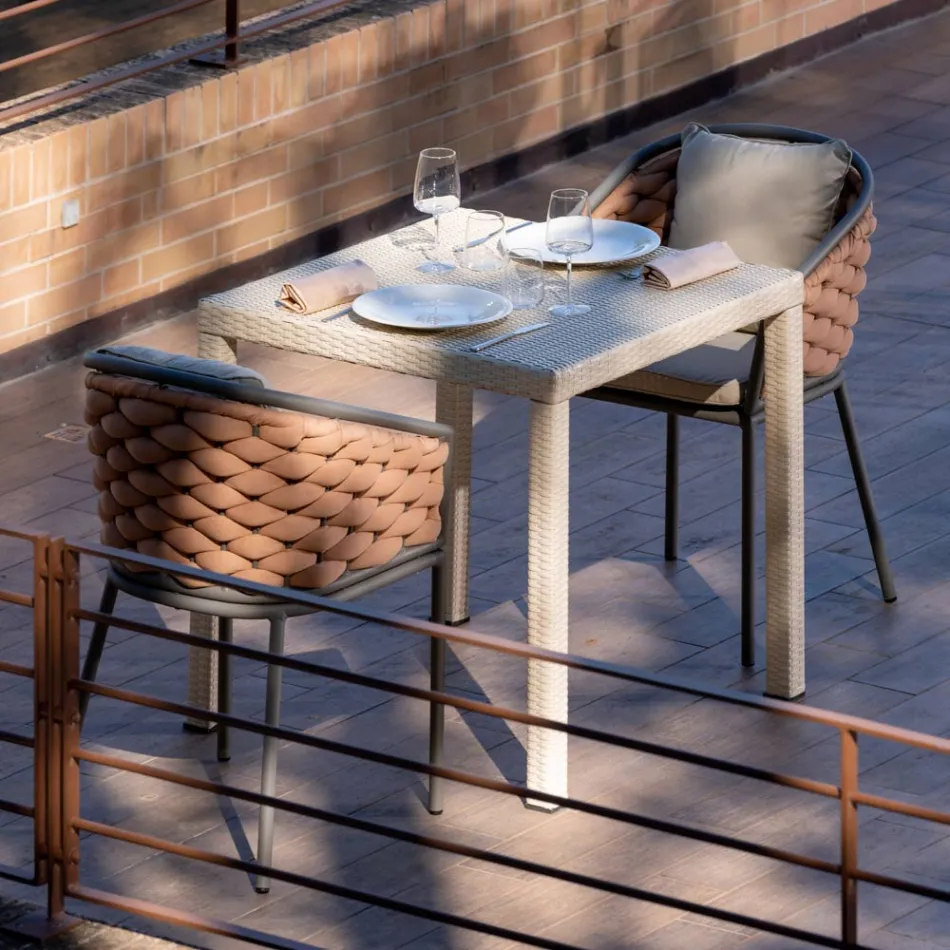 Kolltukë e jashtme prej alumini dhe pëlhurë Olefil e punuar me dorë - Reda Viadurini