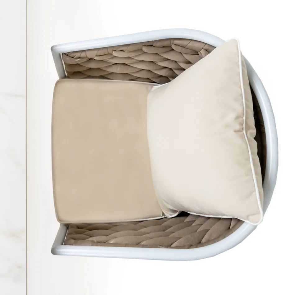 Kolltukë e jashtme prej alumini dhe pëlhurë Olefil e punuar me dorë - Reda Viadurini