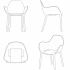 Kolltuk i jashtëm Sabinas Vondom, polipropilen dhe tekstil me fije qelqi Viadurini