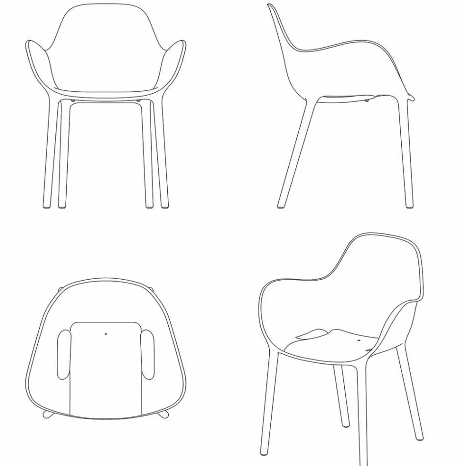 Kolltuk i jashtëm Sabinas Vondom, polipropilen dhe tekstil me fije qelqi Viadurini