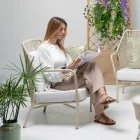 Karrige Kopshti prej Alumini dhe Litari të Endur - Asteria Viadurini