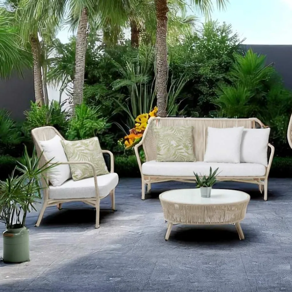 Karrige Kopshti prej Alumini dhe Litari të Endur - Asteria Viadurini