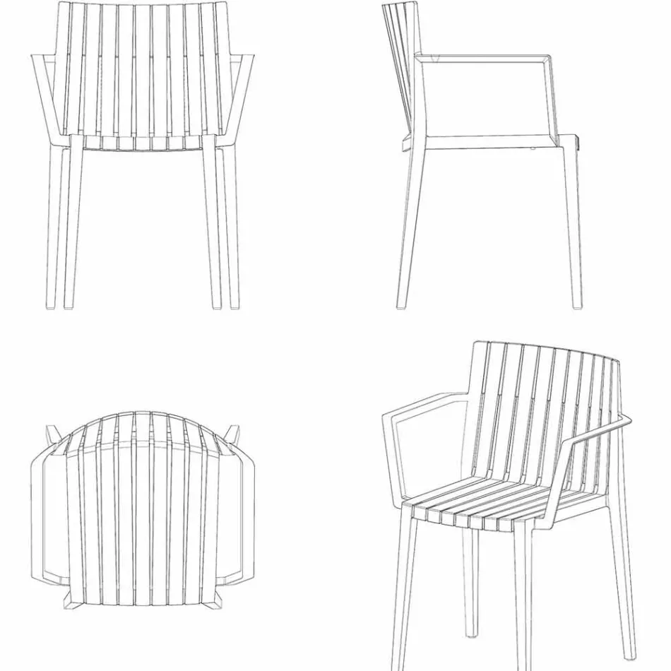 Kolltuk modern kopsht Spritz nga Vondom, në polipropilen Viadurini