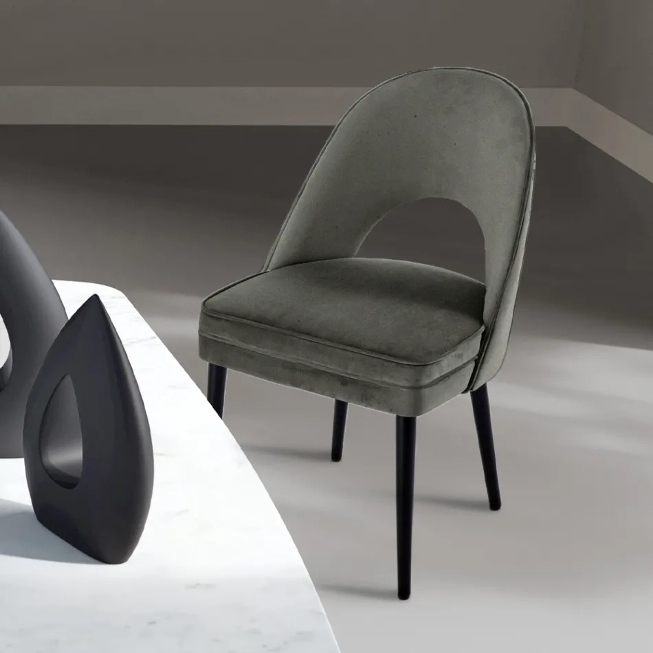 Kolltuku i dhomës së ndenjes në pëlhura të ndryshme me guaskë druri - Edgar Viadurini