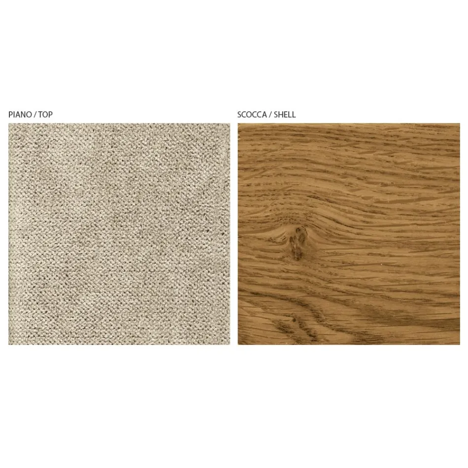 Kolltuku i dhomës së ndenjes në pëlhurë dhe dru të fortë Prodhuar në Itali - Jordi Viadurini