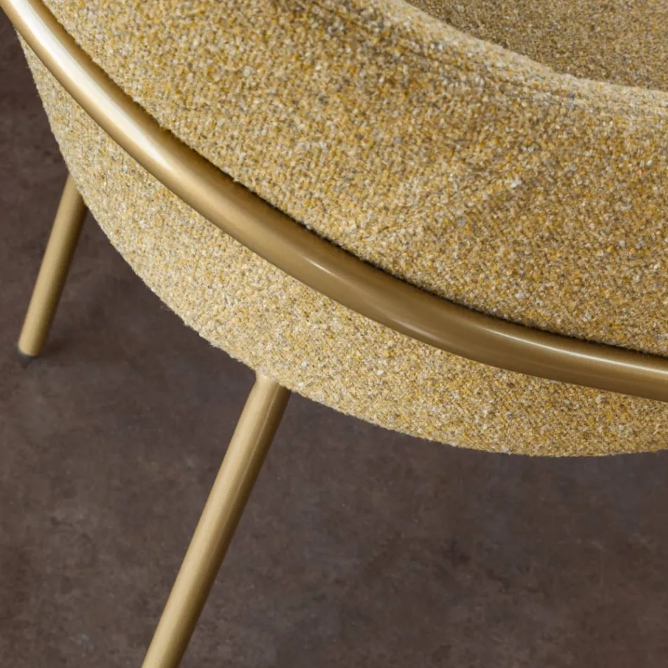 Kolltukë dhe sedilje metalike në pëlhurë të ricikluar Made in Italy - Sage Viadurini