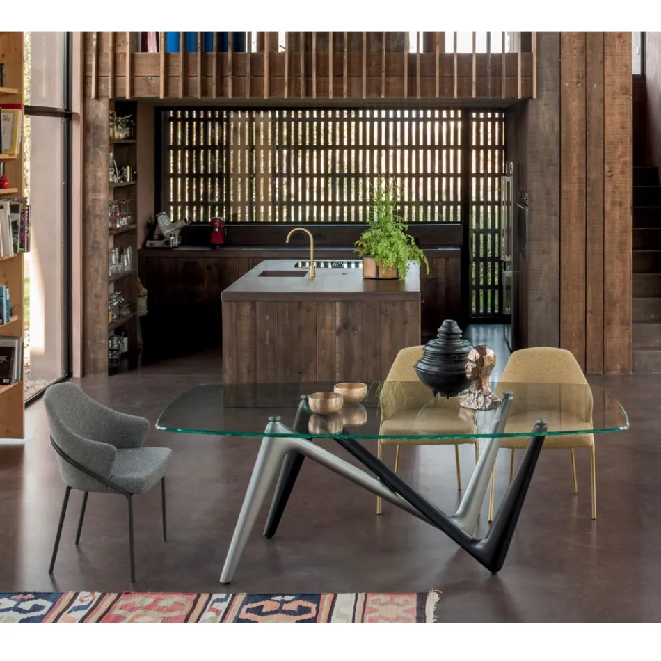 Kolltukë dhe sedilje metalike në pëlhurë të ricikluar Made in Italy - Sage Viadurini