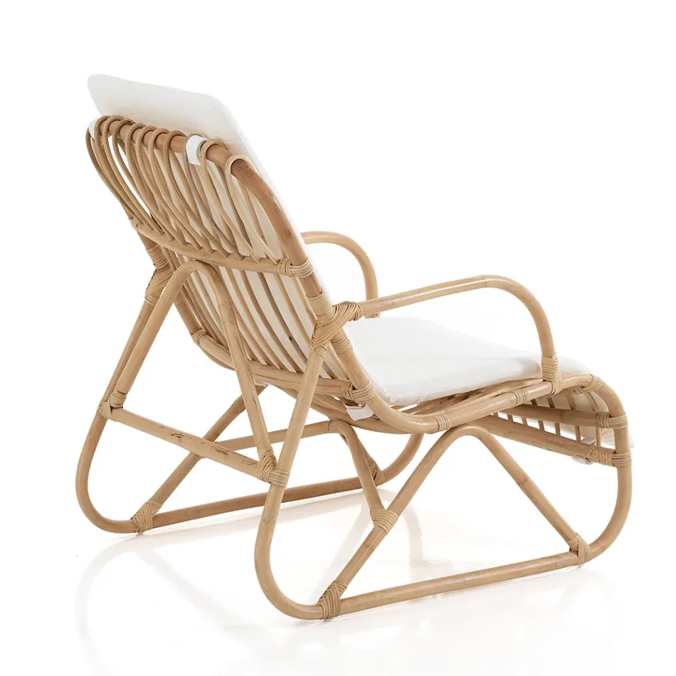 Kolltukë për ambiente të brendshme dhe të jashtme në jastëk prej bastun prej palme kacavjerrëse dhe pambuku - Jouer Viadurini