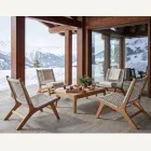Kolltukë Relax Outdoor në Teak dhe Litar Weaving - Arjuna Viadurini