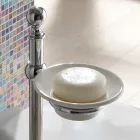 Mbajtëse peshqiri për dysheme me enë tunxh dhe sapun qeramike Vintage - Rouen Viadurini